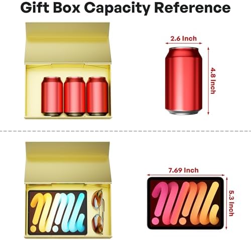 5 Pack Gold Gift Box, 9.5x6x3'' Gift Boxes with Lids for Presents - Image 3