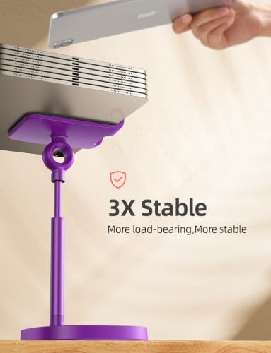 LISEN Cell Phone Stand Adjustable Phone Holer for Desk, Computer Office Desk Accessories for iPhone 16 Holder Women Kitchen Essentials Fits All Mobile Phones Switch Kindle iPads Tablet 4-10in Purple - Image 5