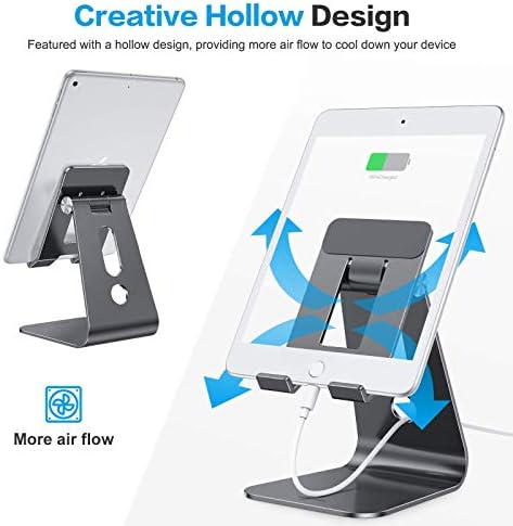OMOTON T2 Tablet Stand for Desk, Aluminum Holder for iPad Pro/Air, Black - Image 5