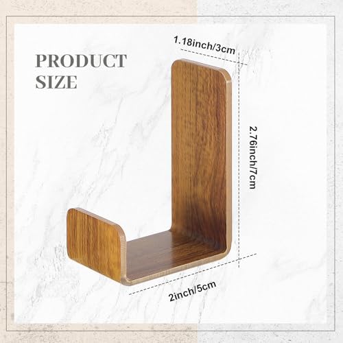 Weewooday 4 Pieces Headphone Hanger Headset Stand Holder, Wood Grain Color - Image 2