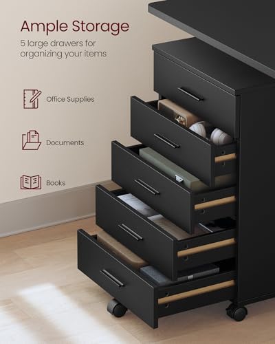 VASAGLE File Cabinet, Mobile Pedestal Filing Cabinet with Wheels - Image 4