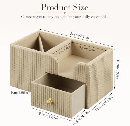 Desk Organizer with Drawer,Pencil Pen Holder for Desk,Sticky Note Holder - Image 3