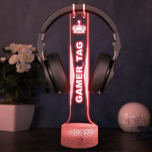 Custom LED Headphone Stand with Name Design, Gifts for Men Boyfriend, Custom Gamertag Light Sign Headset Holder, Custom Headset Stand with 16 Color Lights, Gamer LED Sign, Gift for Gamers - Image 4