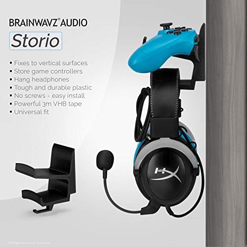 The STORIO - Gamepad Controller & Headphone Hanger Holder Stand - Designed for XBOX ONE, PS4, PS3, PS5, Dualshock, Switch, PC, Steelseries, Steam & More, Black by Brainwavz - Image 3