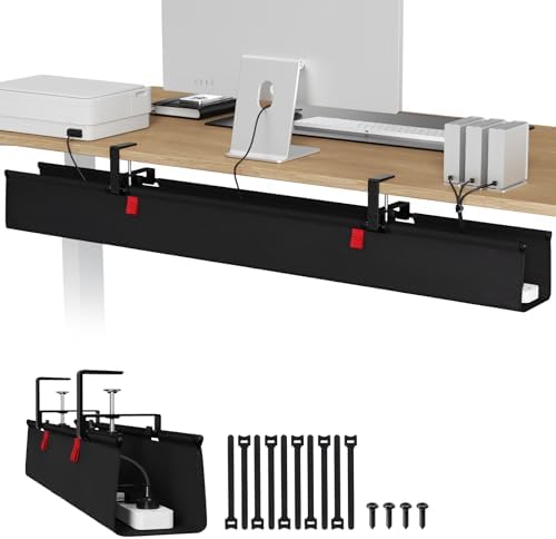Univivi No Drill Under Desk Cable Management Tray, 48 inch Cable Management by Univivi