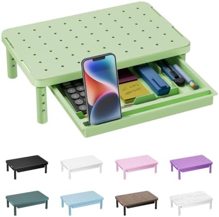 WALI 3 Height Adjustable Computer Monitor Stand with Storage, up to 44 lbs by WALI