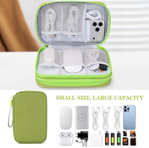 FYY Electronic Organizer, Travel Tech Pouch Bag, Large, Green - Image 6
