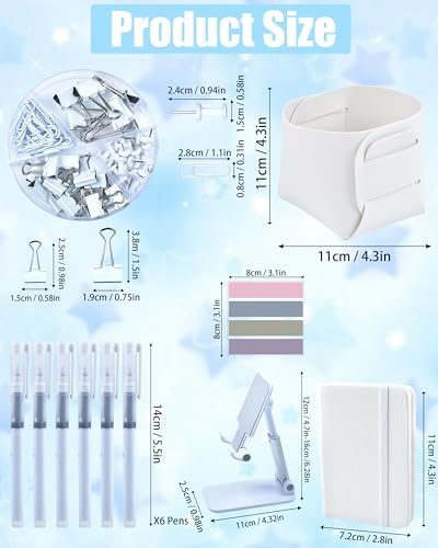 White Desk Accessories 21-Piece Office Supplies Gift Set - Image 6