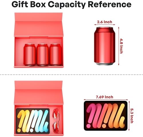 Red Gift Box, 9.5x6x3'' Gift Boxes with Lids for Presents - Image 3