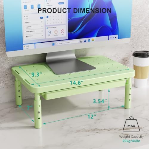 WALI 3 Height Adjustable Computer Monitor Stand with Storage, up to 44 lbs - Image 7