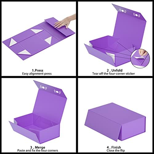 Purple Gift Box, 12x6x4'' Gift Boxes with Lids for Presents - Image 5