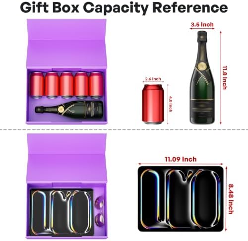 RYDDOY Purple Gift Box, 13.8x9.5x4.3'' Large Gift Boxes with Lids - Image 3