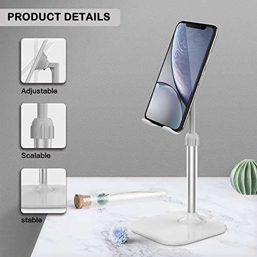 Cell Phone Stand, Phone Stand for Desk, Phone Holder Stand Compatible with iPhone and All Mobile Phones Tablet, Gifts for Adults Women Men Mom Wife, White - Image 4