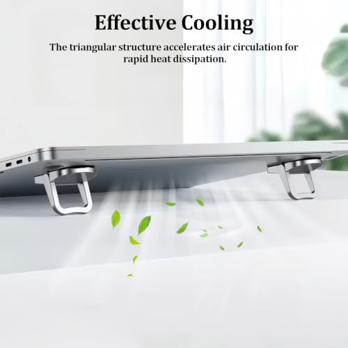 Silver Laptop and Keyboard Riser for Desk, Ergonomic Adjustable Stand with 13° and 8° Angles, ABS Anti-Slip Computer Lifter with Nano Adhesive, Portable for Office, Home, and Travel - Image 6