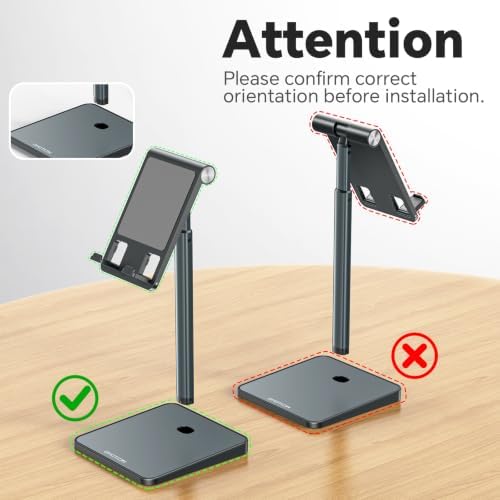 OMOTON CA02 Cell Phone Stand with Charging Hole for Desk Lightweight Gray - Image 5