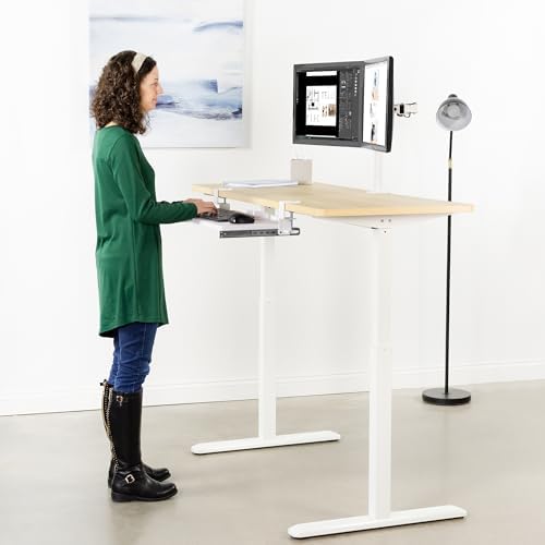 VIVO Large Clamp-on Computer Keyboard and Mouse Under Desk Slider Tray, 27 x 11 inch Pull Out Platform Drawer, White, MOUNT-KB05W - Image 5