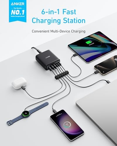 Anker Desktop Charger, Fast Charging USB C Charger with 112W Max 6-Port - Image 2