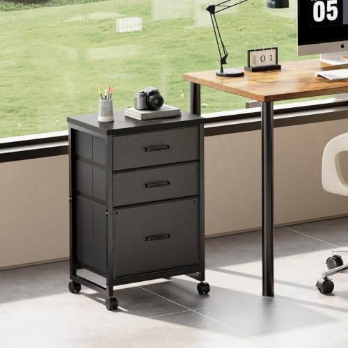 Maihail 3 Drawer File Cabinet on Wheels Fits A4 Size for Home Office - Image 2