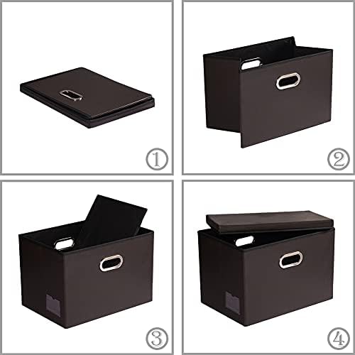 Leather Foldable Storage Bins with Lids,Closet Storage Boxes 40L - Image 5