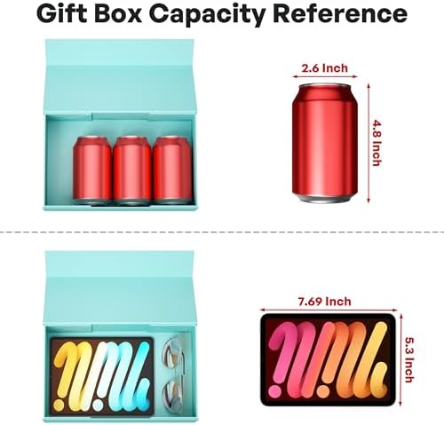 Turquoise Gift Box, 9.5x6x3'' Gift Boxes with Lids for Presents - Image 3