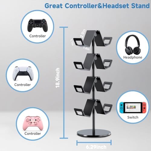 Controller Holder 4 Tier,Headphone Stand for Xbox PS5 PS4 - Image 3
