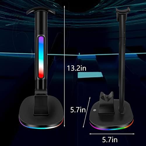 PS5 Controller Charging Station with RGB Headphone Stand, PS5 Controller Charger Holder with 2 USB Port, Headset Stand for PlayStation 5 & DualSense Edge Controllers Charging Dock - Image 6