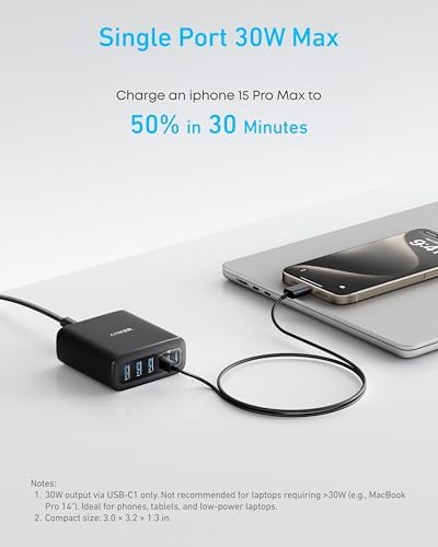 Anker Desktop Charger, Fast Charging USB C Charger with 112W Max 6-Port - Image 3