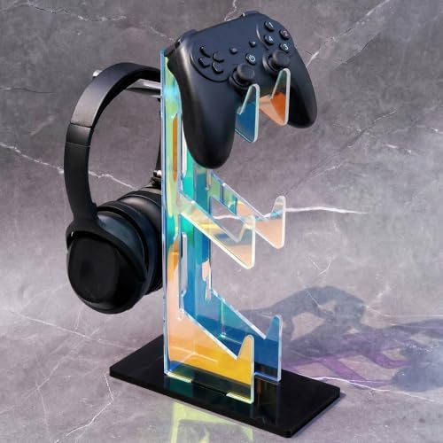 NiHome Controller Holder Headphone Stand 3-Tier Iridescent Acrylic Gaming by NiHome