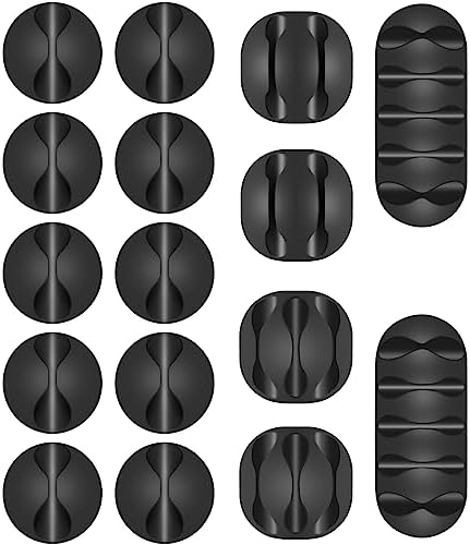 16pcs Cord Organizer for Nightstand Phone Charger Cables (Black) by Shintop
