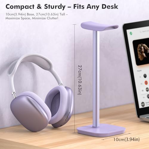 Headphone Stand, Aluminum Desk Headset Earphone Holder (Purple) - Image 2