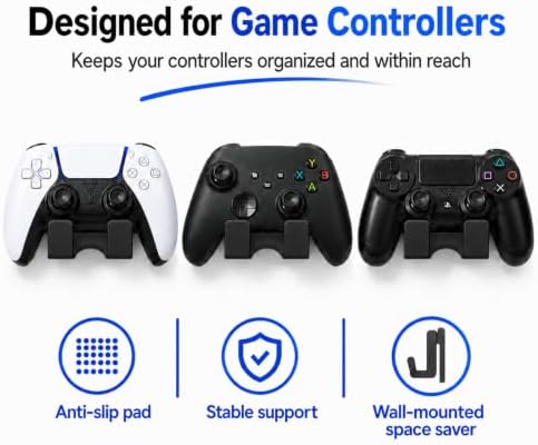 7 Pcs Headphone and Controller Holder, Versatile Wall Mount - Image 2