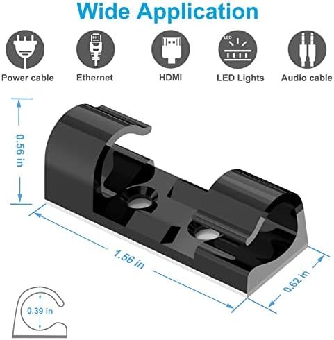 TidyHelper Adhesive Cable Clips Black (Large, 26PCS), Indoor/Outdoor - Image 4