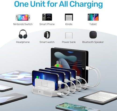 Unitek 10-Port Charging Station, USB Charger Organizer for Multiple Device - Image 3