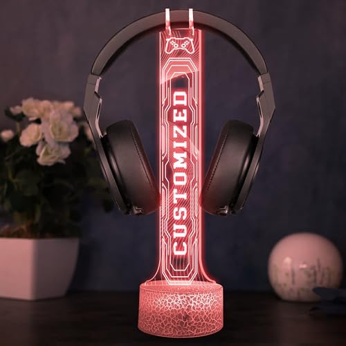 Personalized Headphone Stand Gifts for Men Boyfriend, Custom Gamertag Light Sign Headset Holder, Custom Headset Stand with 16 Color Lights, Gamer LED Sign, Gift for Gamers and Streamers - Image 5