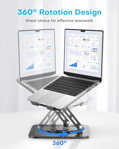 Adjustable Laptop Stand, Computer Stand with 360 Rotating Base - Image 3