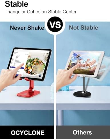 Phone Stand for Desk, Foldable Cell Phone Stand Holder, Red - Image 5