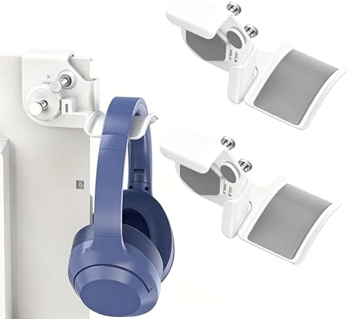 2-Pack Clamp-On Headset Holder, Adjustable Desk Headphone Hanger by SIROLISA