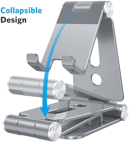 OMOTON Foldable Cell Phone Stand, C4 Portable Aluminum Phone Holder - Image 3
