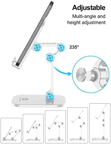 Phone Stand for Desk, Foldable Cell Phone Stand Holder, White - Image 2