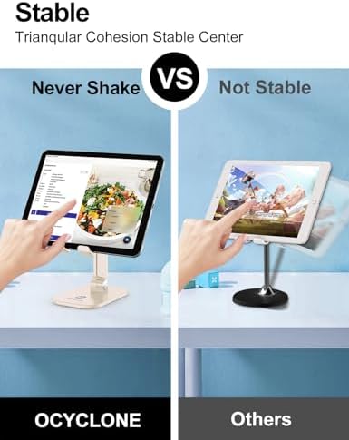 Phone Stand for Desk, Foldable Cell Phone Stand Holder, Beige - Image 5