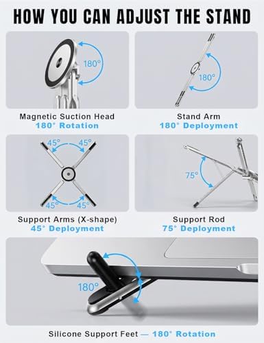 Laptop Stand - Portable Tablet Riser iPad Desk Mount, Silver - Image 2