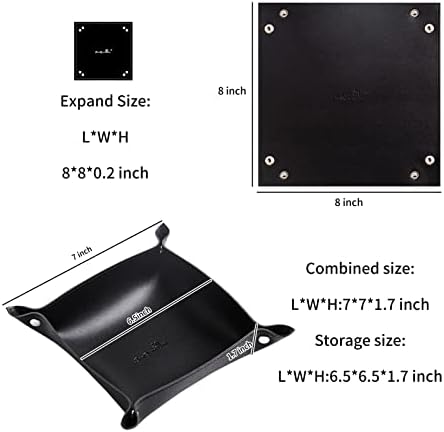 Leather Jewelry Valet Tray for Women and Man (2PCs Black-B) - Image 2