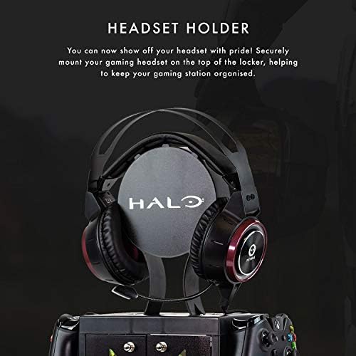 Numskull Official Halo Gaming Accessory Locker & Storage Stand – Holds 10 Games/DVDs, 4 Controllers, Headset, and Accessories – Durable & Compact Organizer – Official Halo Merchandise - Image 4