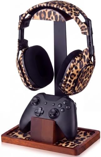 Yookeer Leopard Headphone Stand with Controller Holder Storage Base by Yookeer