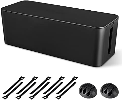 Naeety Cable Management Box, Large Cord Organizer Box to Hide Power Strip by Naeety