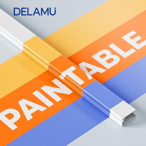 Delamu Cord Hider, 72in Wire Covers for Cords on Wall, Premium Cable Hider Cord Covers for Wires, Cable Management Wire Hiders for TV, Cable Raceway Kit, 2 x L36 W0.95 H0.55in, White - Image 5