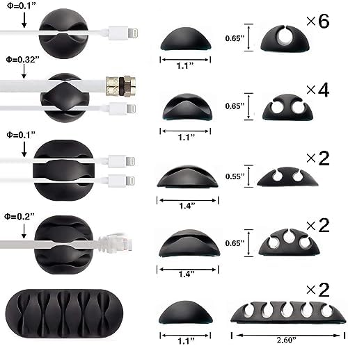 16PCS White Self Adhesive Cable Clips, Cord Holder, Cord Organizer - Image 2