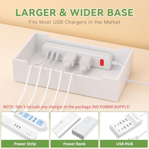 Cable Management Box, Wire Organizer for Cords-Natural+White - Image 6