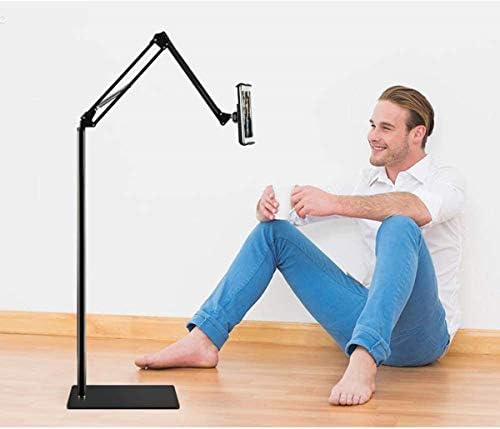 Tablet Floor Stand with 5LB Metal Base, Overhead Bed Phone Stand Angle Height Adjustable Holder, Universal Floor Stand Compatible with iPhone iPad Pro Air Mini, Samsung Tab, Kindle, E-Readers - Image 5