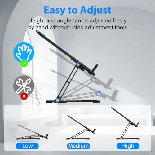Ultra-Thin Laptop Stand for Desk, Adjustable Laptop Riser - Image 5